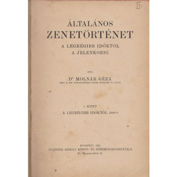 Általános zenetörténet I.