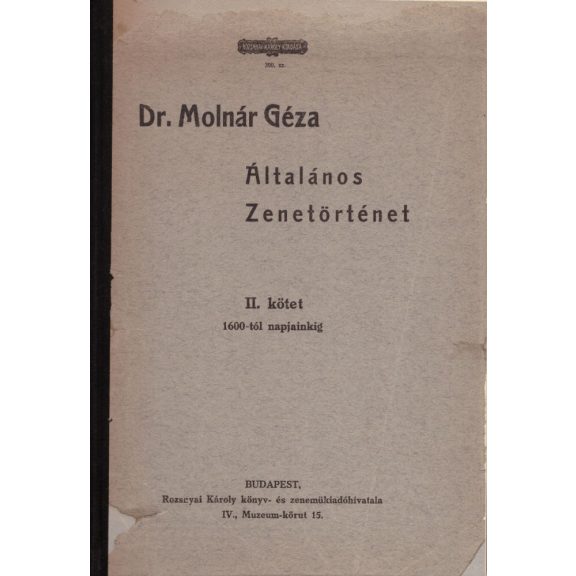 Általános zenetörténet I-II.