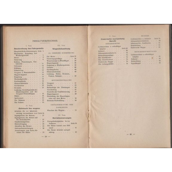 Beschreibung und Anleitung der Betrieb und Behandlung "4 F" und "4 H" Wagen