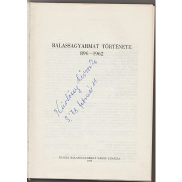 Balassagyarmat története 896-1962