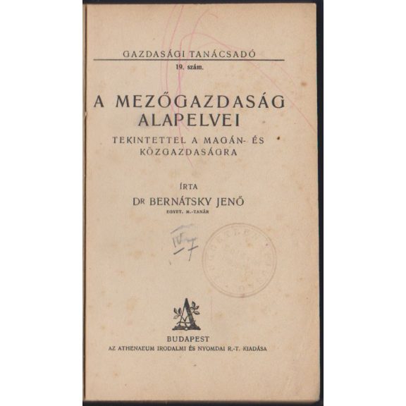 A mezőgazdaság alapelvei tekintettel a magán- és közgazdaságra