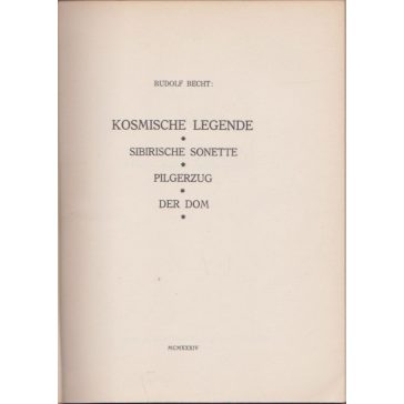 Kosmische Legende - Sibirische Sonette - Pilgerzug - Der Dom