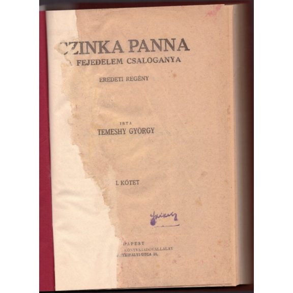Czinka Panna, a fejedelem csalogánya I-V. kötet