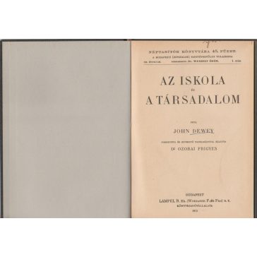 Az iskola és a társadalom