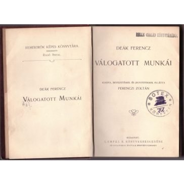 Deák Ferencz válogatott munkái