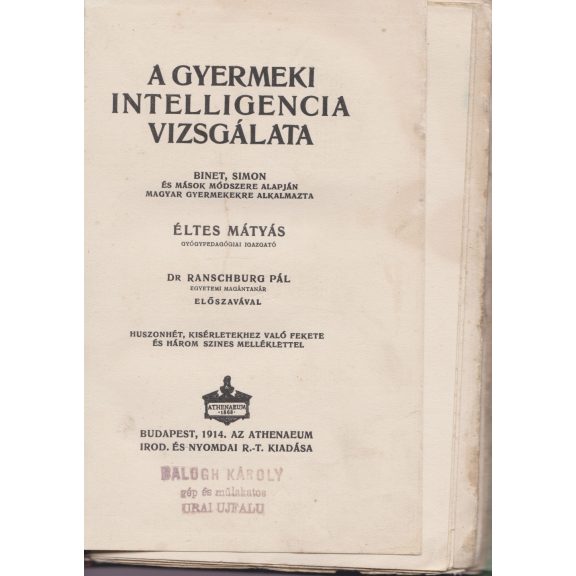 A gyermeki intelligencia vizsgálata