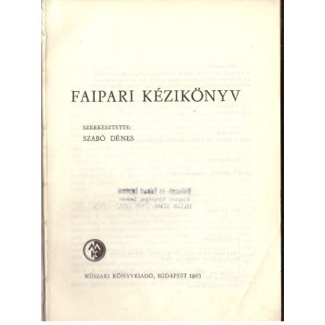 Faipari Kézikönyv 1963