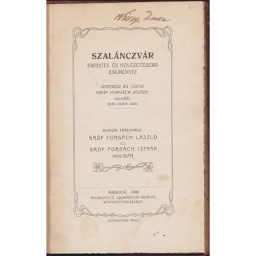 Szalánczvár eredete és nevezetesebb eseményei