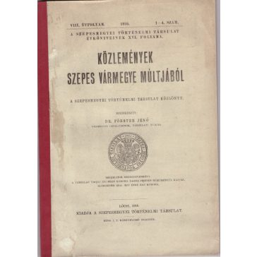 Közlemények Szepes vármegye múltjából
