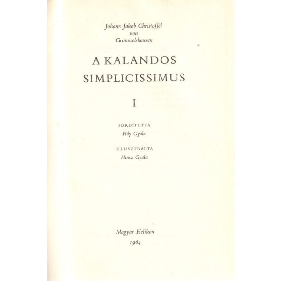 A kalandos Simplicissimus I-II.