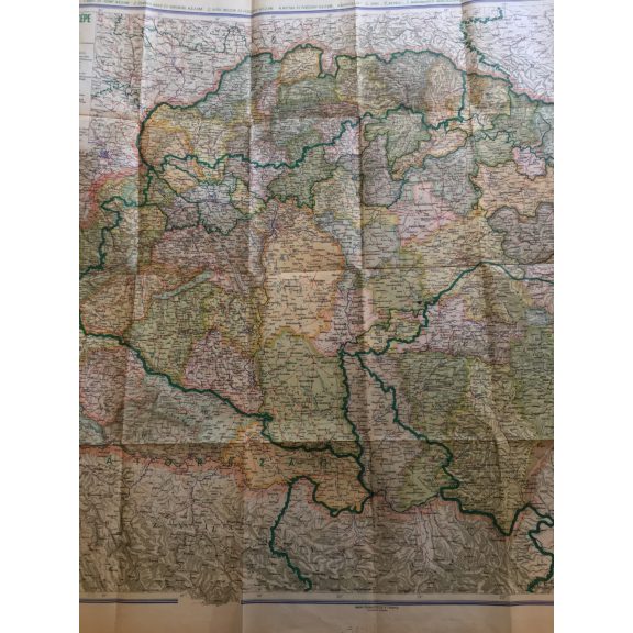 Magyarország közigazgatási térképe 1918-ban, az 1942. évi határokkal