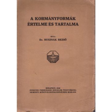 A kormányformák értelme és tartalma