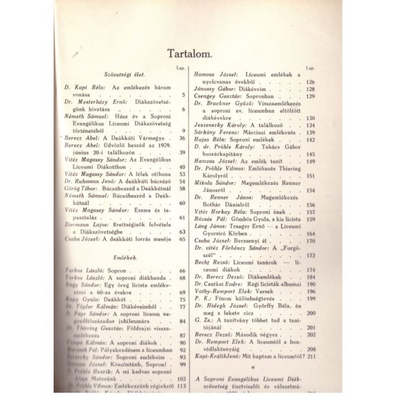 A Soproni Evangélikus Líceumi Diákszövetség Emlékkönyve 1918-1938.