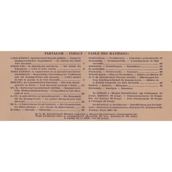 Magyar Iparművészet XXXI. évf. 1-10. szám