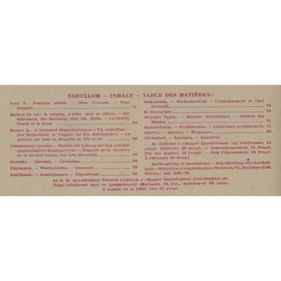 Magyar Iparművészet XXXII. évf. 1-10. szám