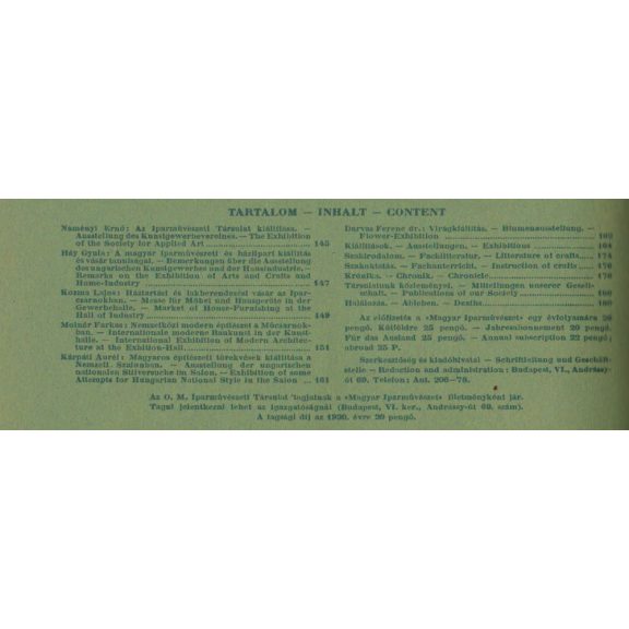 Magyar Iparművészet XXXIII. évf. 1930. 1-10. szám