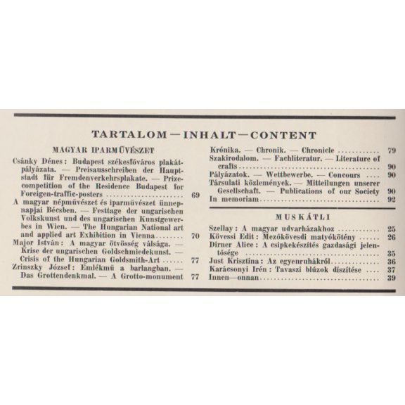 Magyar Iparművészet XXXVIII. évf. 1-10. szám