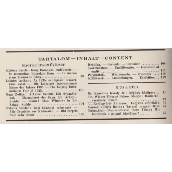 Magyar Iparművészet XXXVIII. évf. 1-10. szám