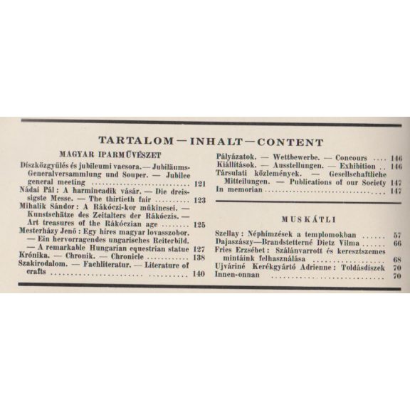 Magyar Iparművészet XXXVIII. évf. 1-10. szám