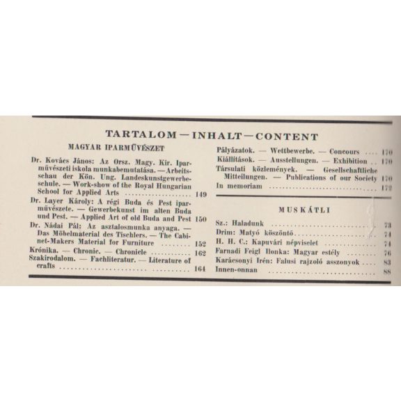 Magyar Iparművészet XXXVIII. évf. 1-10. szám