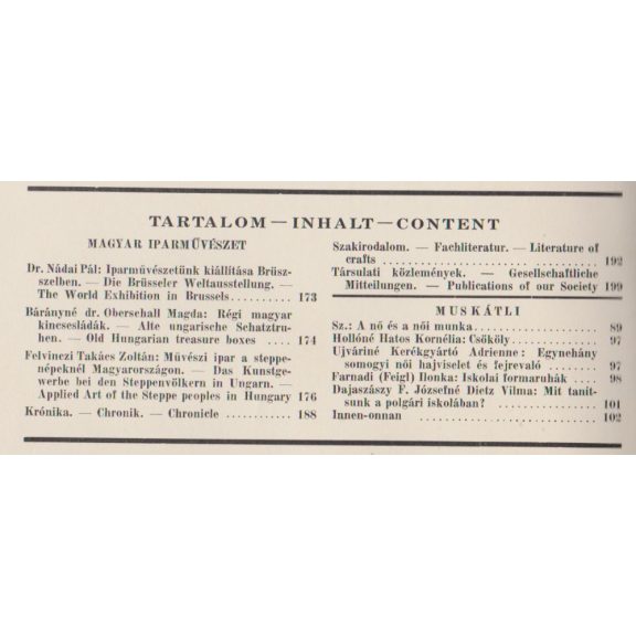 Magyar Iparművészet XXXVIII. évf. 1-10. szám