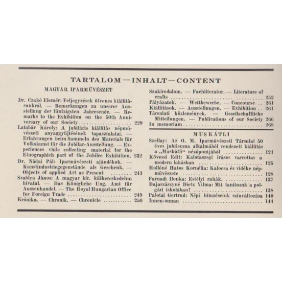 Magyar Iparművészet XXXVIII. évf. 1-10. szám