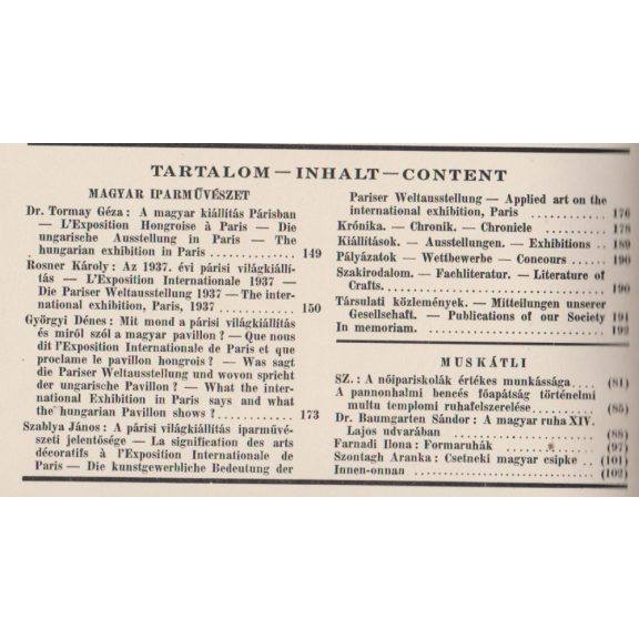 Magyar Iparművészet XL. évf. 1-10. szám