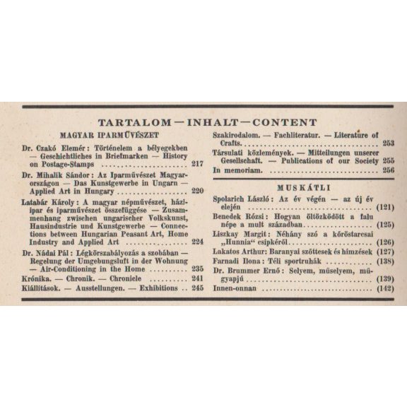 Magyar Iparművészet XL. évf. 1-10. szám