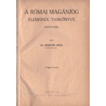 A római magánjog elemeinek tankönyve