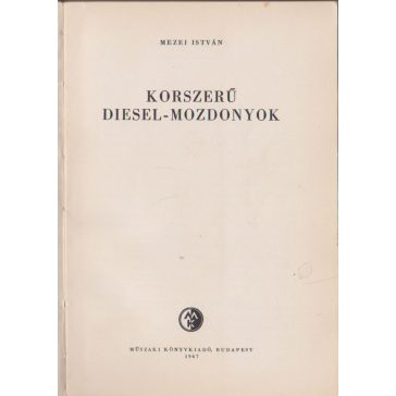 Korszerű Diesel-mozdonyok
