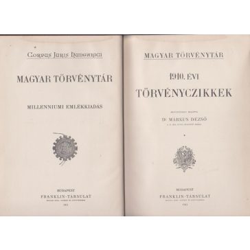Magyar Törvénytár. 1910. évi törvényczikkek