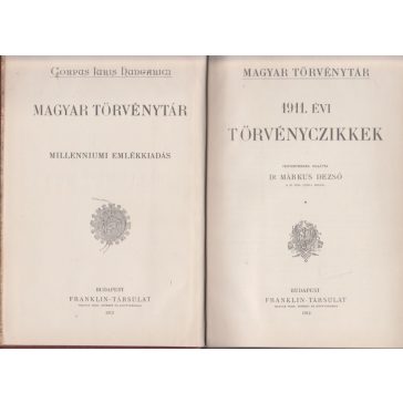 Magyar Törvénytár. 1911. évi törvényczikkek