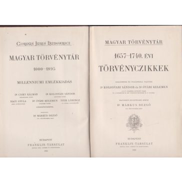 Magyar Törvénytár. 1657-1740. évi törvényczikkek