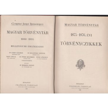 Magyar Törvénytár. 1875-1876. évi törvényczikkek