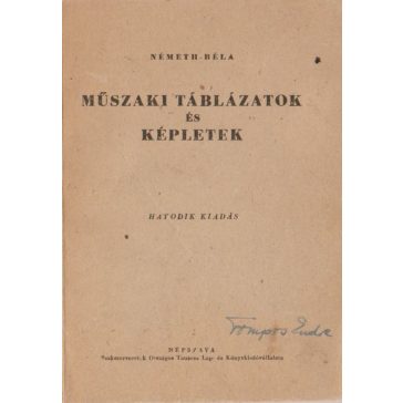 Műszaki táblázatok és képletek