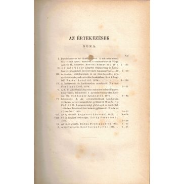   Értekezések a nyelv- és széptudományok köréből 4. kötet  1874-1875.