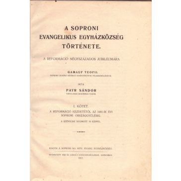 A soproni evangelikus egyházközség története I. 