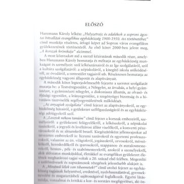   Helyzetrajz és adalékok a soproni ágostai hitvallású evangélikus egyházközség 1900-1950. évi történetéhez