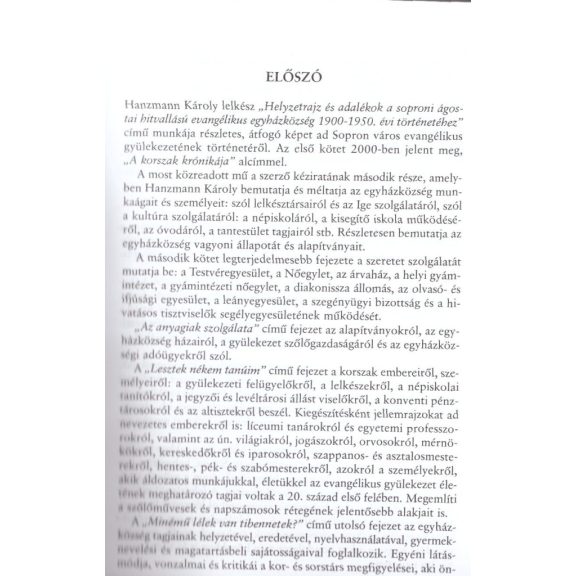 Helyzetrajz és adalékok a soproni ágostai hitvallású evangélikus egyházközség 1900-1950. évi történetéhez