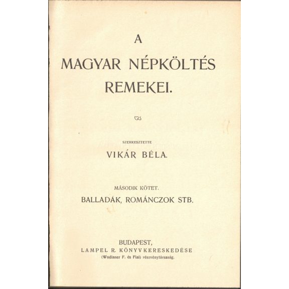 A magyar népköltés remekei I-II.
