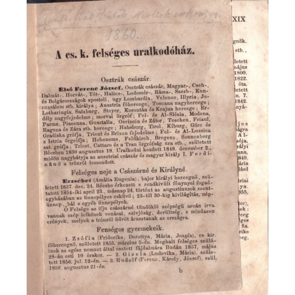 Tanférfiak, szülék és nevelők évkönyve 1860-ra.