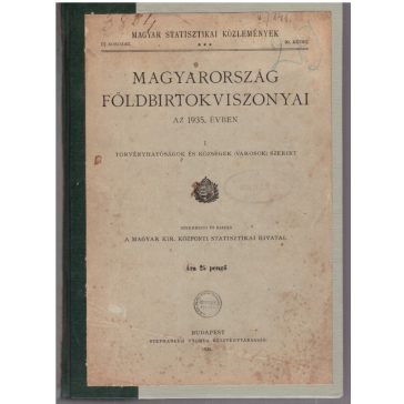 Magyarország földbirtokviszonyai az 1935. évben : 1.
