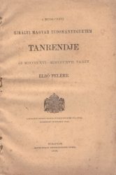 A Budapesti Királyi Magyar Tudományegyetem tanrendje az MDCCCCXVI-MDCCCCXVII. tanév első felére