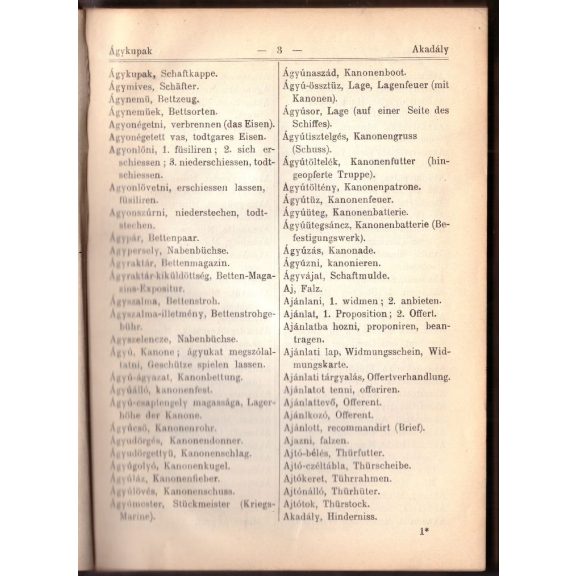 Magyar-Német (I. kötet)+ Német-Magyar (II. kötet) Katonai Szótár