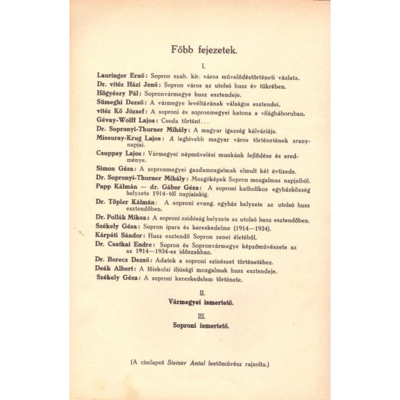 Sopron és Sopronvármegye Ismertetője 1914-1934