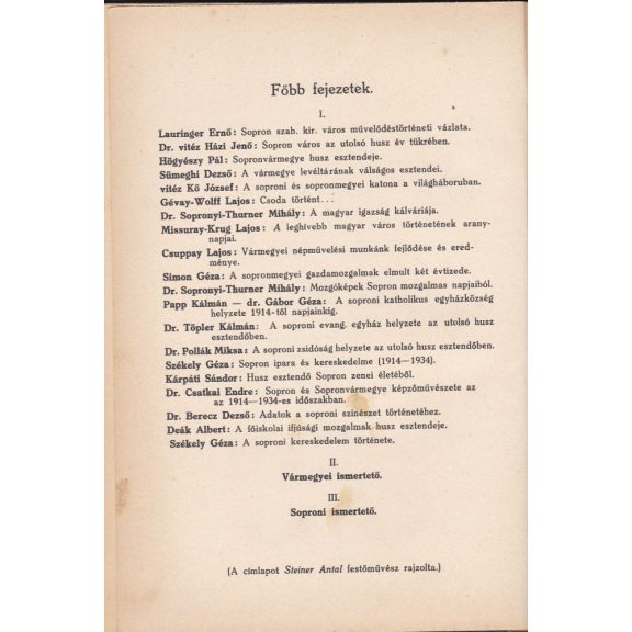 Sopron és Sopronvármegye ismertetője 1914-1934