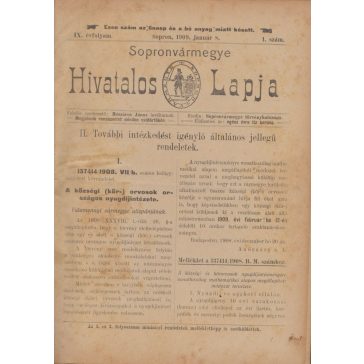 Sopronvármegye Hivatalos Lapja 1909. IX. évfolyam