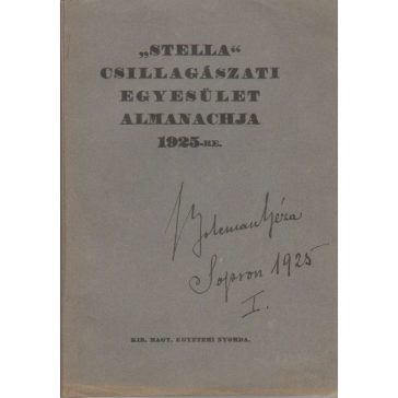   "Stella" Csillagászati Egyesület almanachja 1925-re