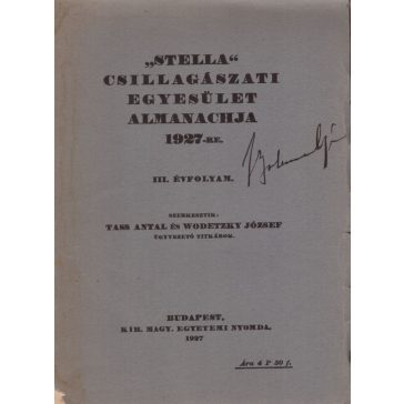   "Stella" Csillagászati Egyesület Almanachja 1927-re