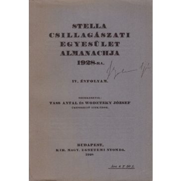 Stella Csillagászati Egyesület Almanachja 1928-ra